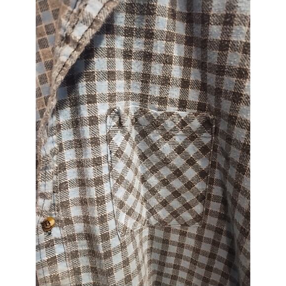 2X Tall Flannel Red Oak Ranch Apparel Men's Button-Up Shirt Light blue Western - Picture 2 of 7
